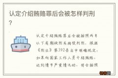 认定介绍贿赂罪后会被怎样判刑？