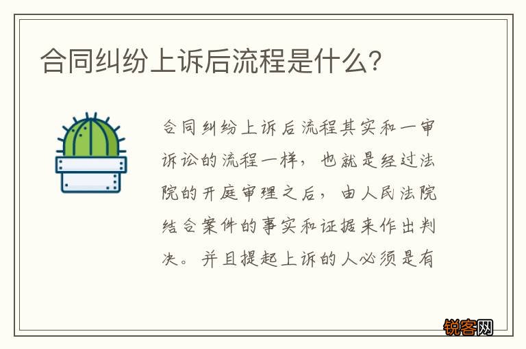 合同纠纷上诉后流程是什么？