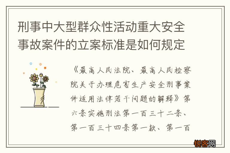 刑事中大型群众性活动重大安全事故案件的立案标准是如何规定