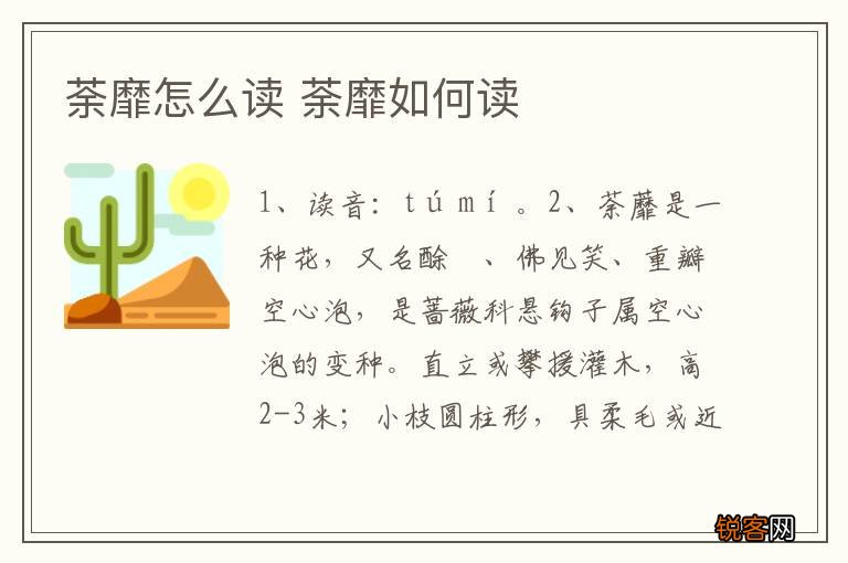荼靡怎么读 荼靡如何读