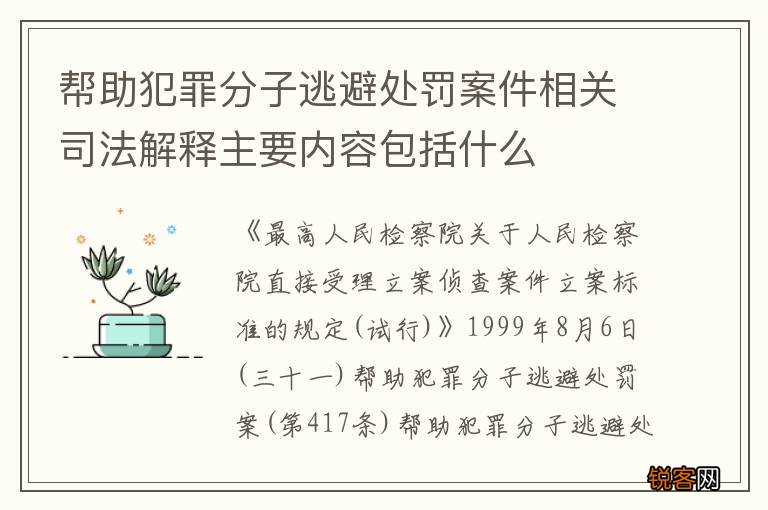 帮助犯罪分子逃避处罚案件相关司法解释主要内容包括什么