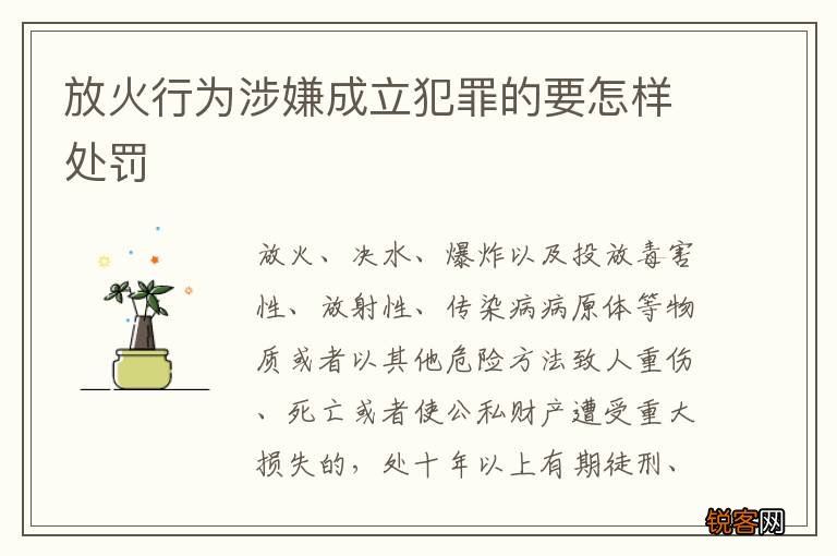 放火行为涉嫌成立犯罪的要怎样处罚