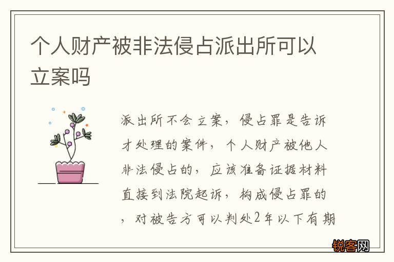 个人财产被非法侵占派出所可以立案吗
