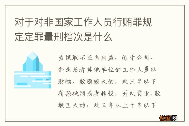 对于对非国家工作人员行贿罪规定定罪量刑档次是什么
