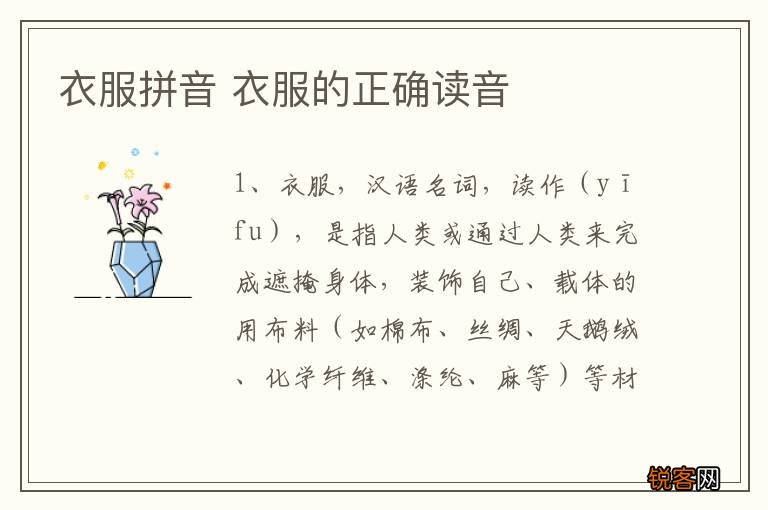衣服拼音 衣服的正确读音