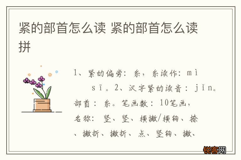 紧的部首怎么读 紧的部首怎么读拼