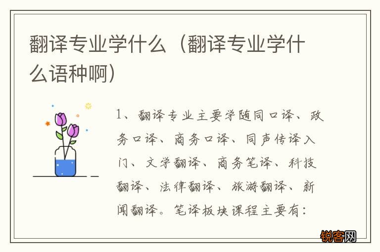 翻译专业学什么语种啊 翻译专业学什么