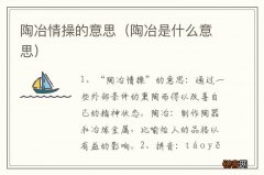 陶冶是什么意思 陶冶情操的意思