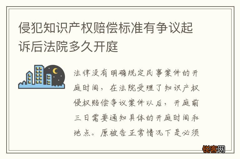 侵犯知识产权赔偿标准有争议起诉后法院多久开庭