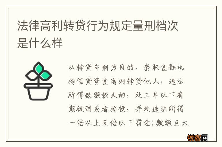 法律高利转贷行为规定量刑档次是什么样