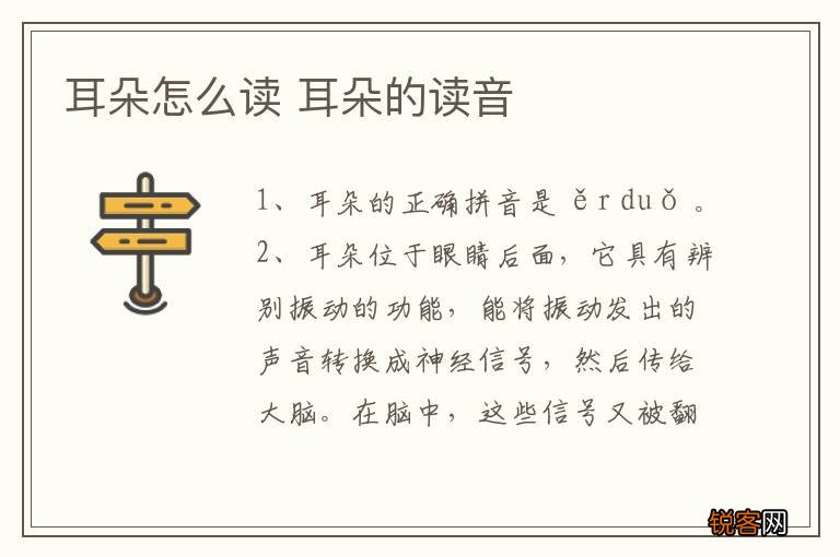 耳朵怎么读 耳朵的读音
