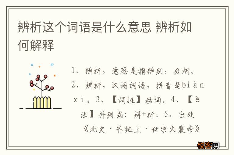 辨析这个词语是什么意思 辨析如何解释