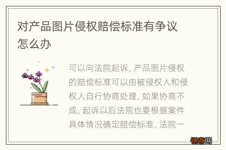 对产品图片侵权赔偿标准有争议怎么办