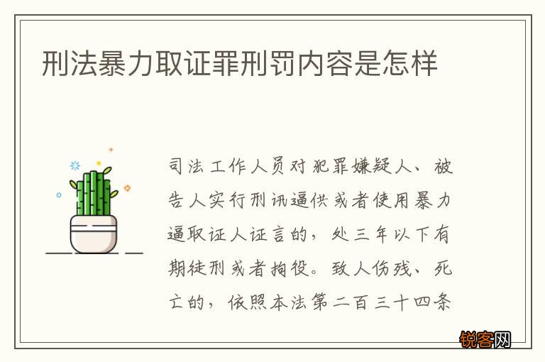 刑法暴力取证罪刑罚内容是怎样