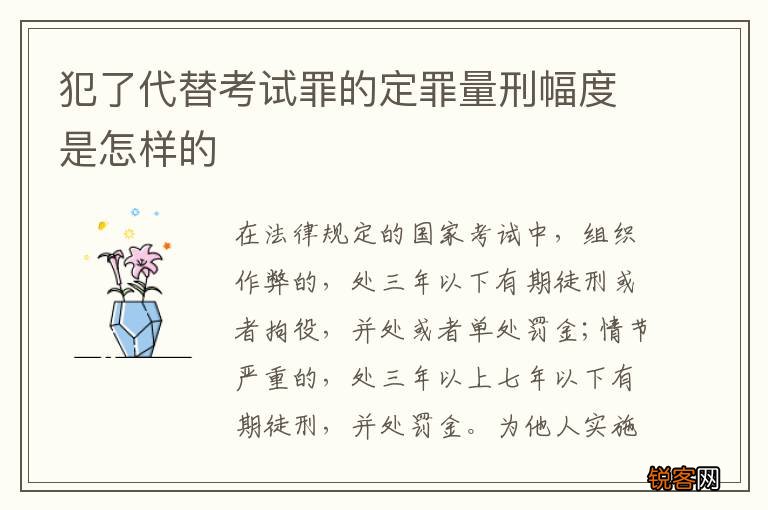 犯了代替考试罪的定罪量刑幅度是怎样的