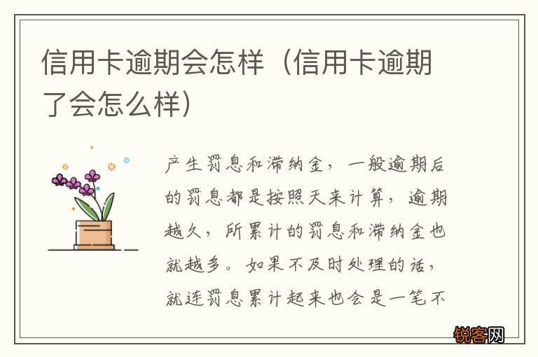 信用卡逾期了会怎么样 信用卡逾期会怎样