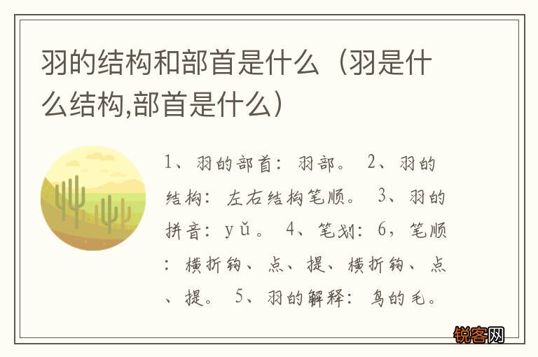羽是什么结构,部首是什么 羽的结构和部首是什么
