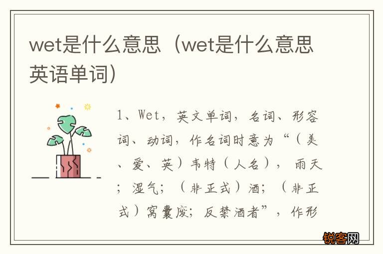 wet是什么意思英语单词 wet是什么意思