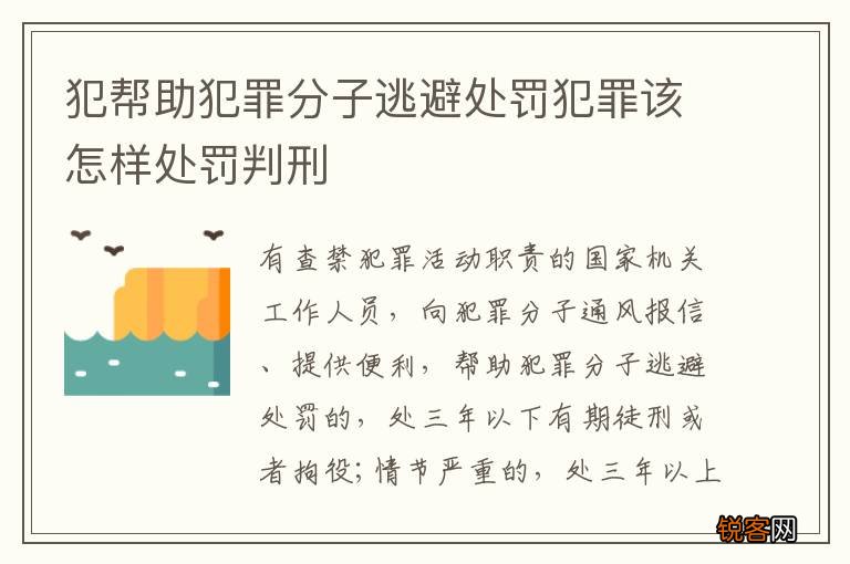 犯帮助犯罪分子逃避处罚犯罪该怎样处罚判刑