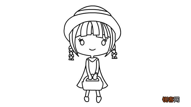 卡通人物简笔画少女 卡通少女人物的画法