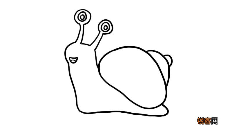 粉色蜗牛简笔画