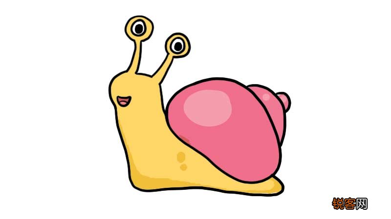 粉色蜗牛简笔画
