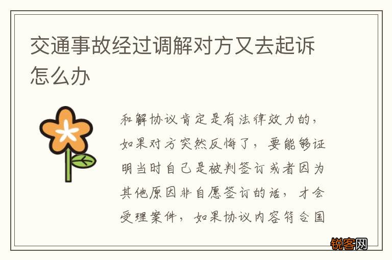 交通事故经过调解对方又去起诉怎么办