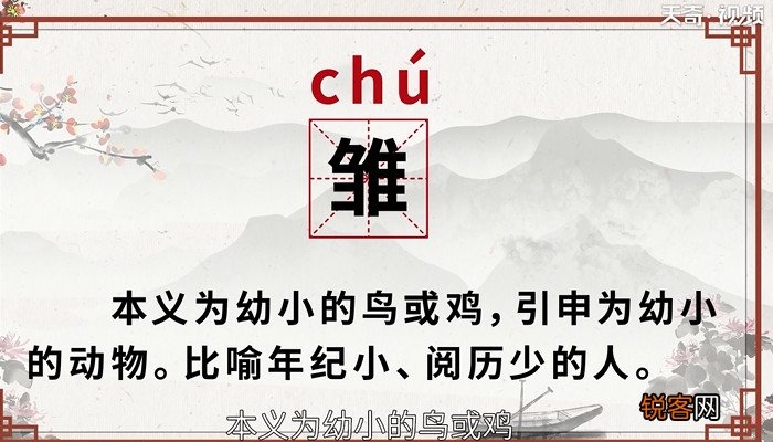 雏怎么读 雏的读法