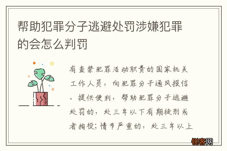 帮助犯罪分子逃避处罚涉嫌犯罪的会怎么判罚