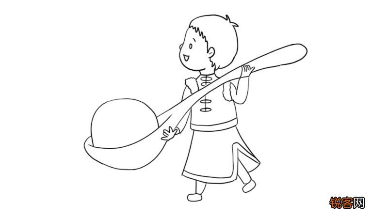 元宵节汤圆小人简笔画