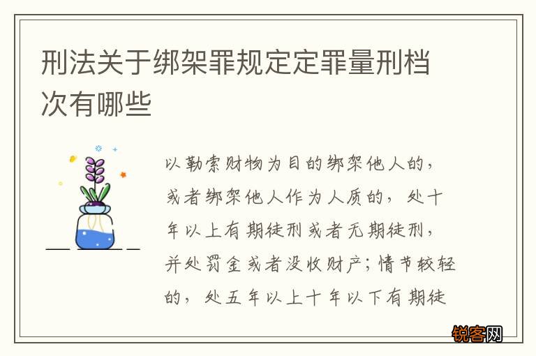 刑法关于绑架罪规定定罪量刑档次有哪些
