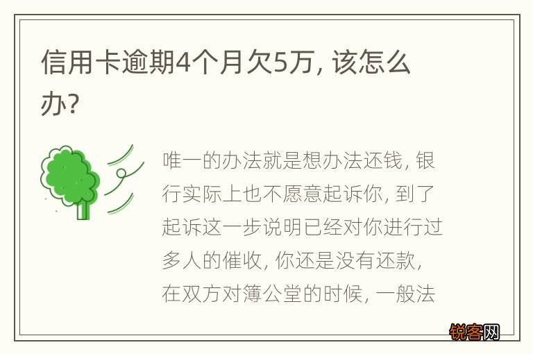 信用卡逾期4个月欠5万, 该怎么办?