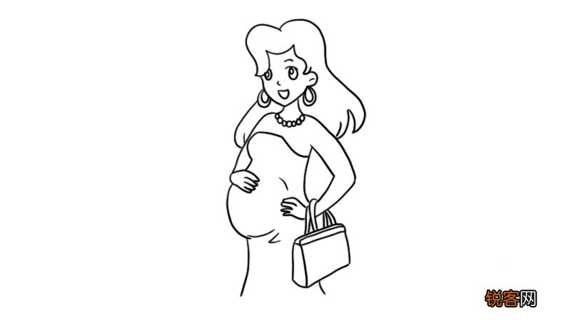 大肚孕妇简笔画 大肚孕妇的画法