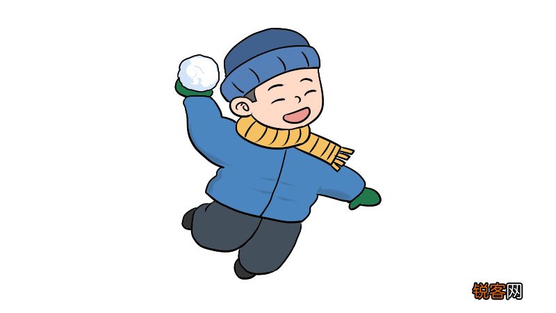 打雪仗的人简笔画怎么画打雪仗的人简笔画画法