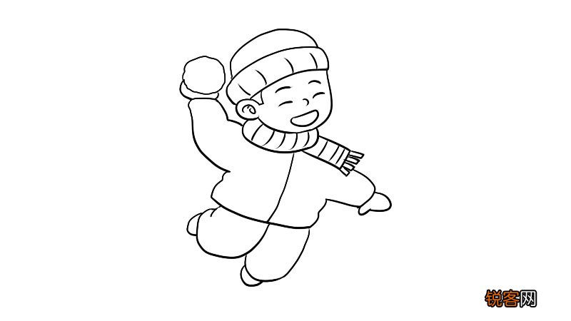 打雪仗的人简笔画怎么画打雪仗的人简笔画画法