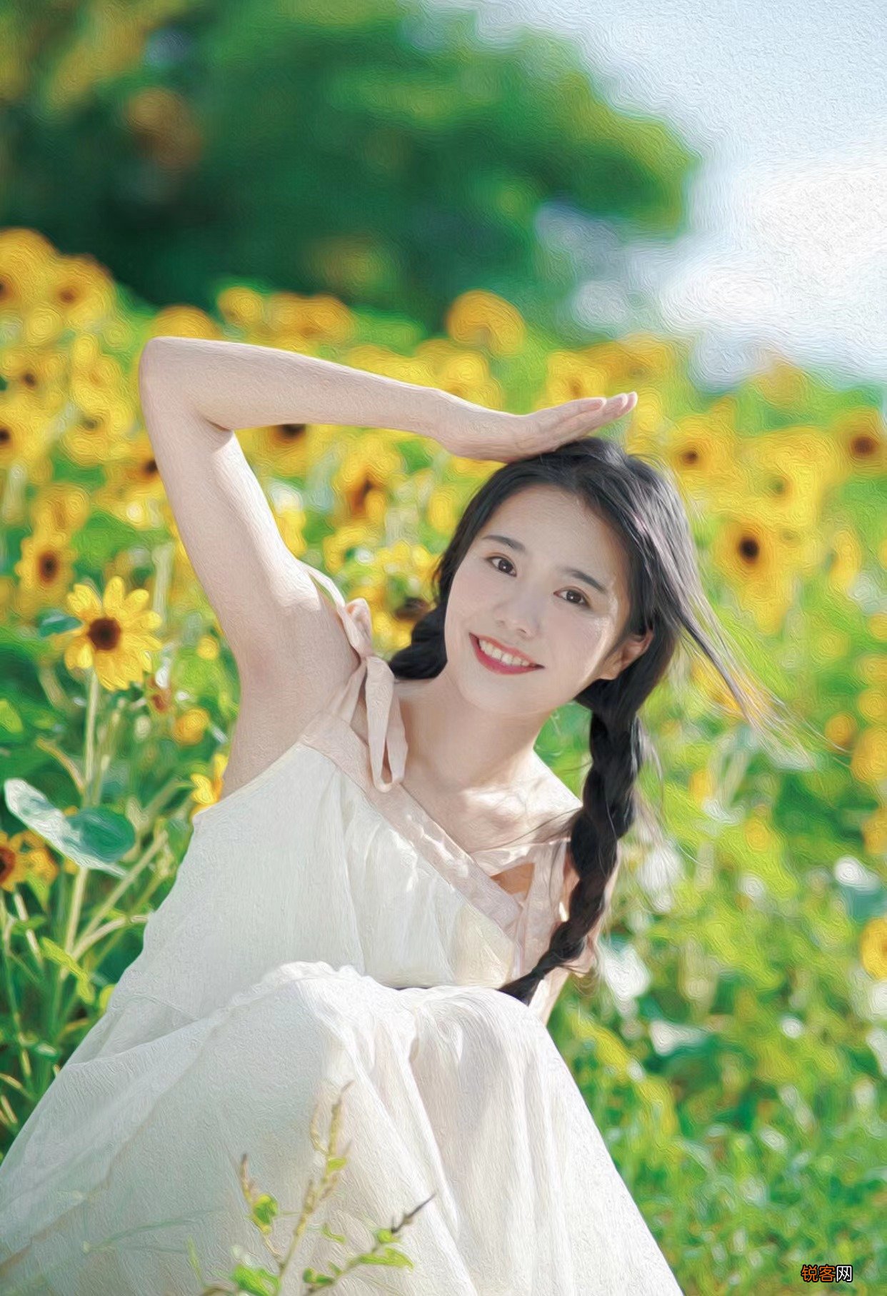 这样拍向日葵人像，清晰且不单调，只需随手一拍都能那么美