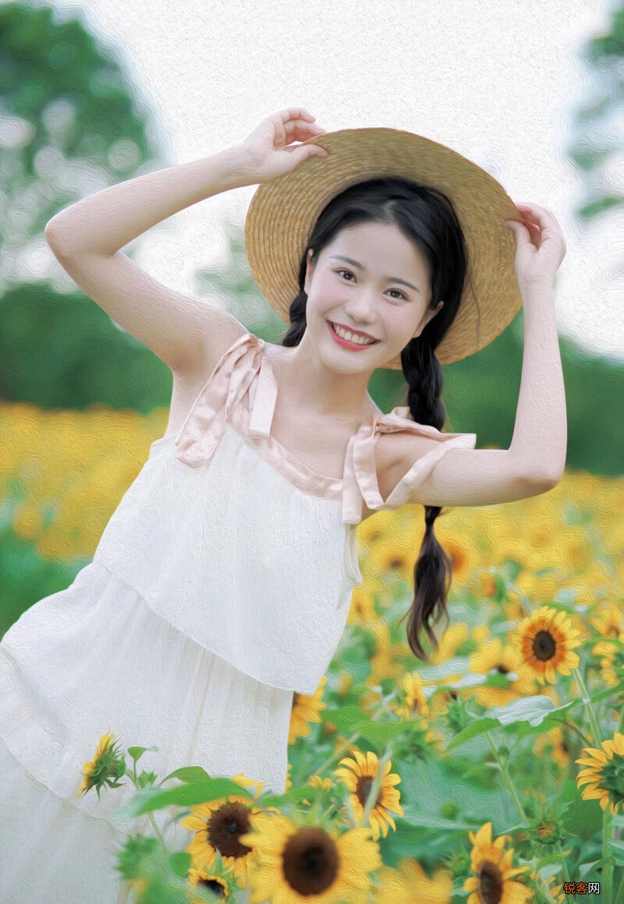 这样拍向日葵人像，清晰且不单调，只需随手一拍都能那么美