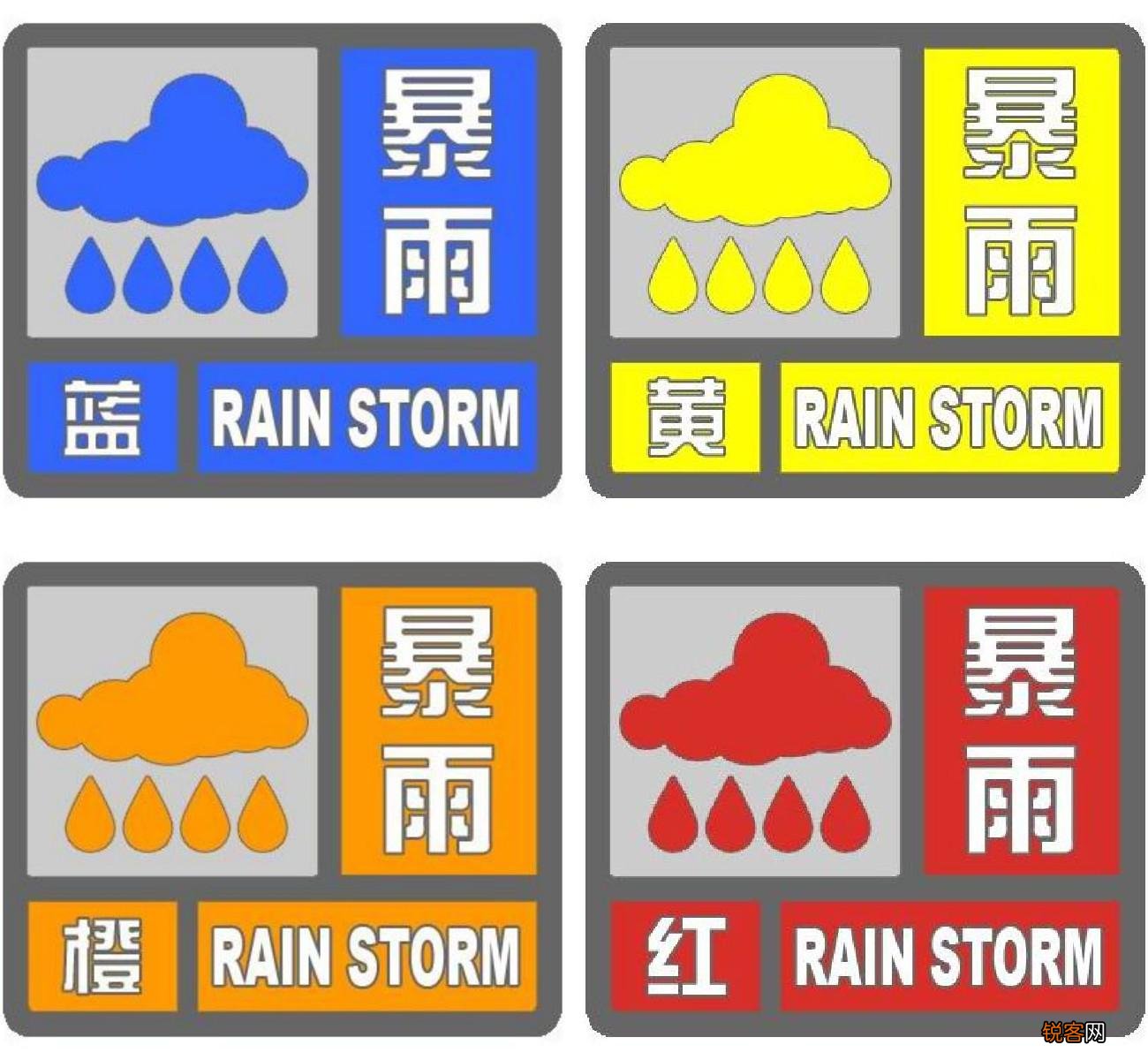 不同颜色的气象灾害预警信号代表什么 暴雨预警信号